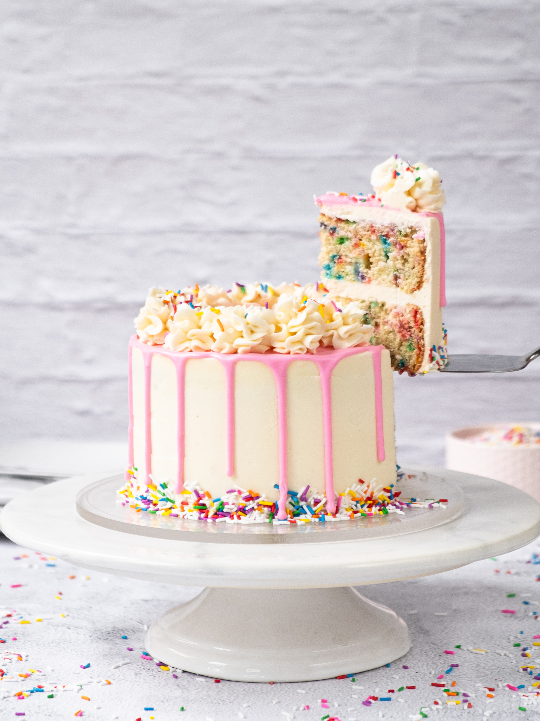 Confetti Cake with Vanilla-Sour Cream Frosting